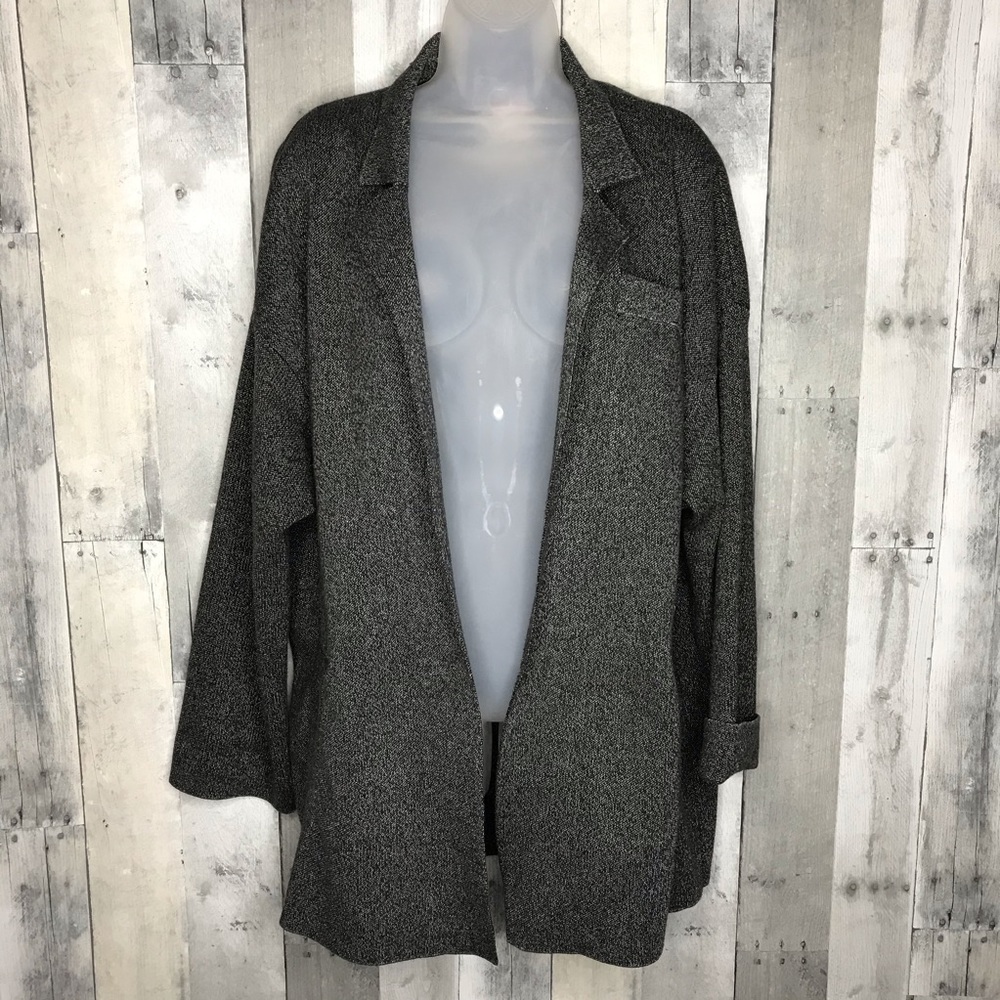 Zara Knit Marled Open Knit Cardigan Jacket